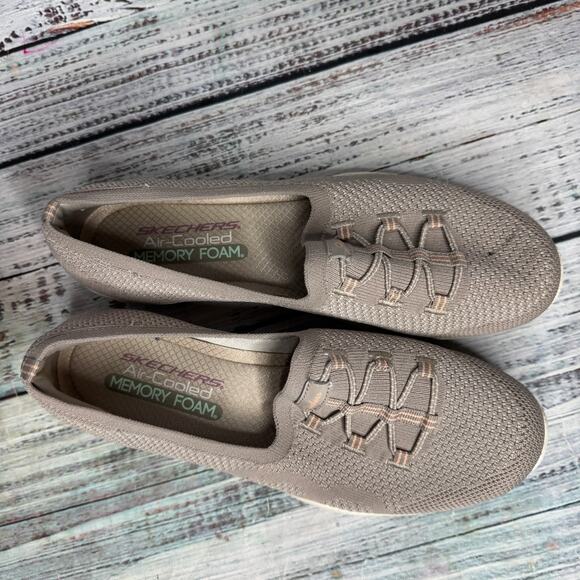 Skechers Newbury Air-Cooled Memory Foam Slip-On Shoes Taupe 9 - Picture 2 of 5